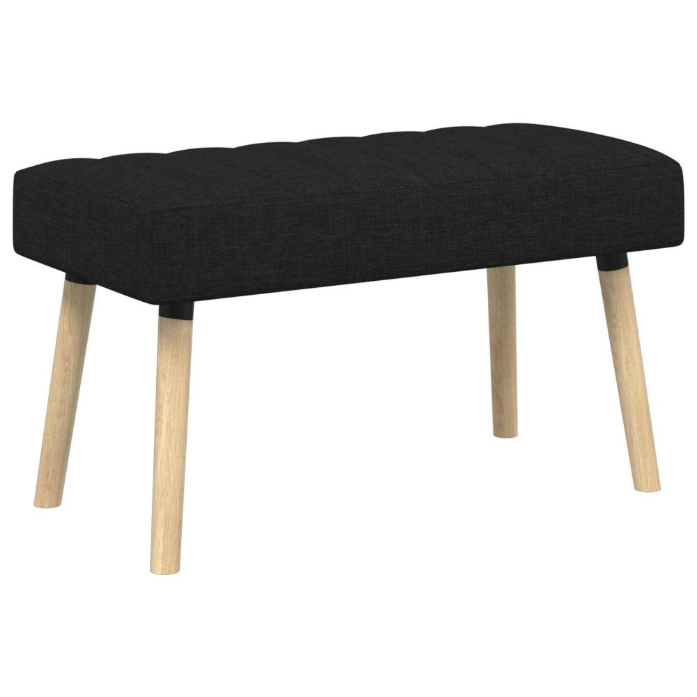 vidaXL Kanalstoppad Bänk Svart 80 x 40 x 46 cm Tyg
