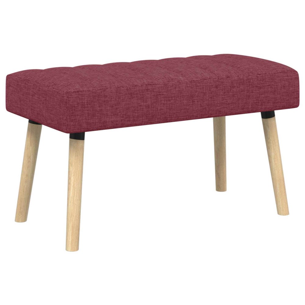 vidaXL Kanalstoppad Bänk Vinröd 80 x 40 x 46 cm Tyg
