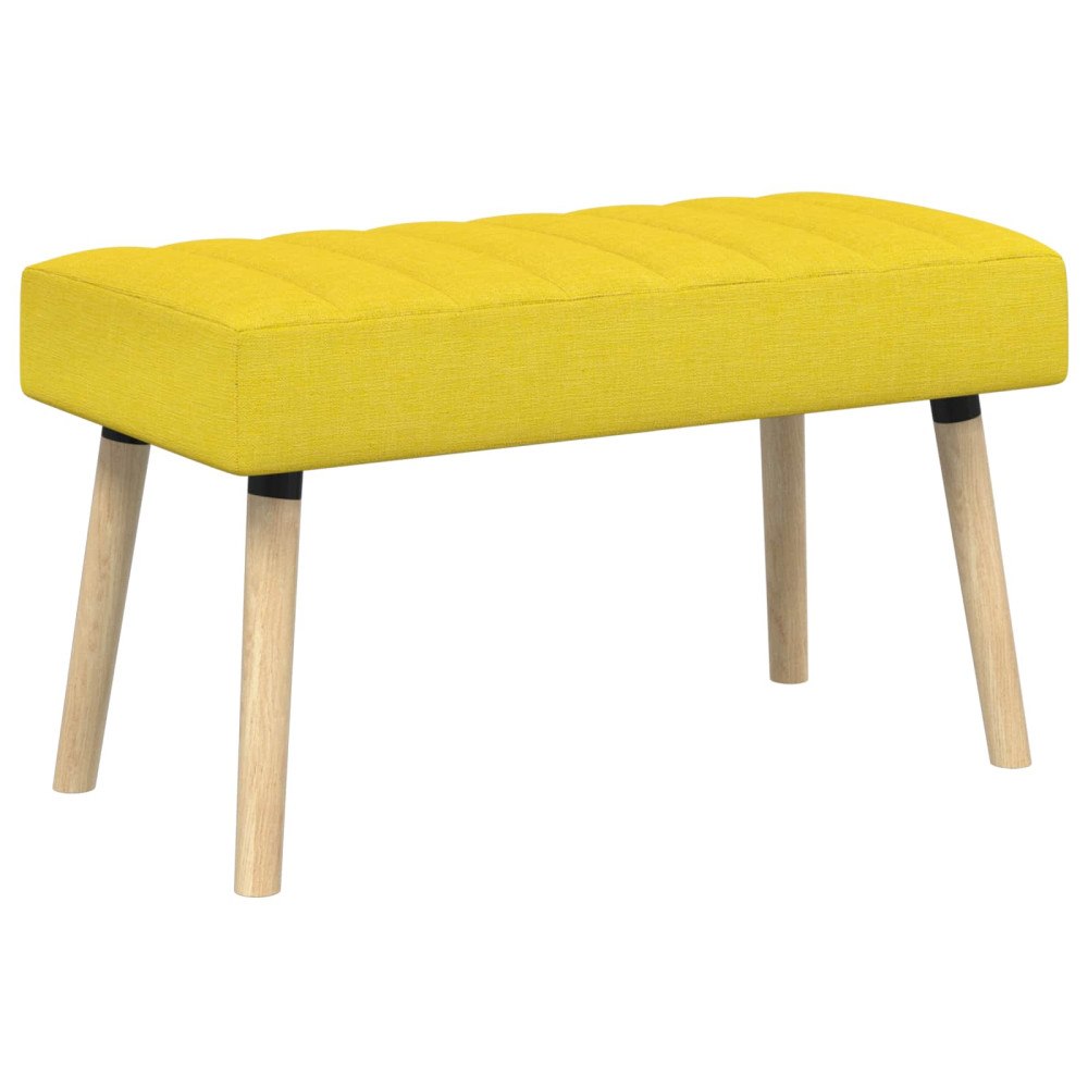 vidaXL Kanalstoppad Bänk Ljusgul 80 x 40 x 46 cm Tyg