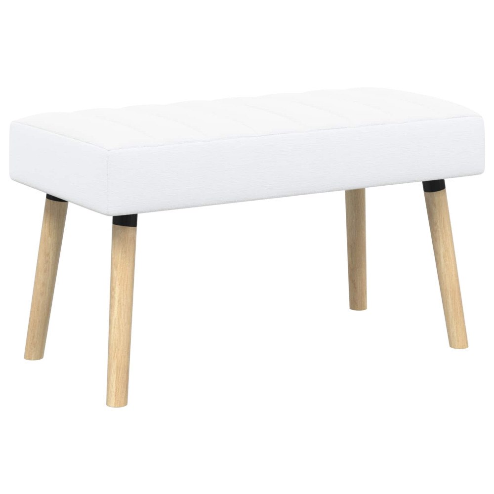 vidaXL Kanalstoppad Bänk Vit 80 x 40 x 46 cm Tyg