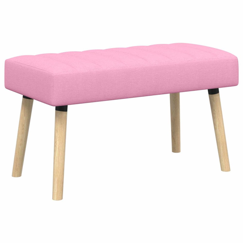 vidaXL Kanalstoppad Bänk Rosa 80 x 40 x 46 cm Tyg