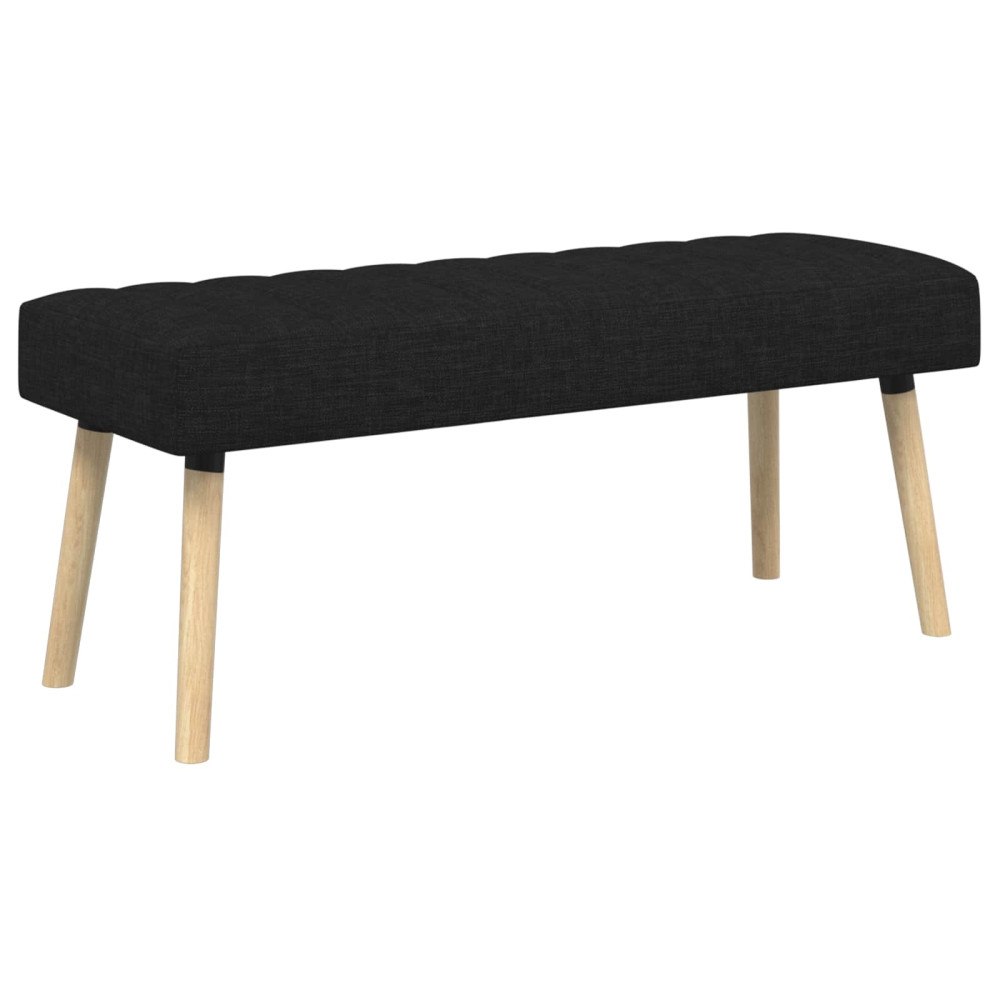 vidaXL Kanalstoppad Bänk Svart 110 x 40 x 46 cm Tyg