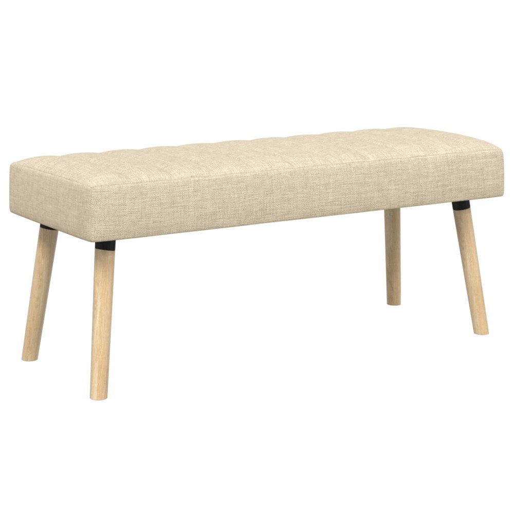 vidaXL Kanalstoppad Bänk Gräddvit 110 x 40 x 46 cm Tyg