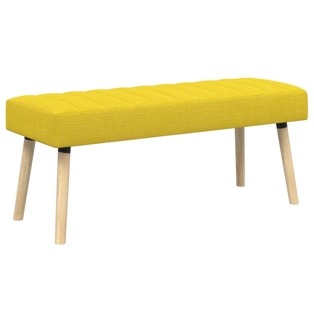 vidaXL Kanalstoppad Bänk Ljusgul 110 x 40 x 46 cm Tyg