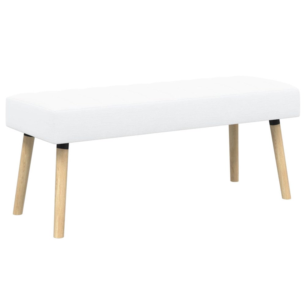 vidaXL Kanalstoppad Bänk Vit 110 x 40 x 46 cm Tyg