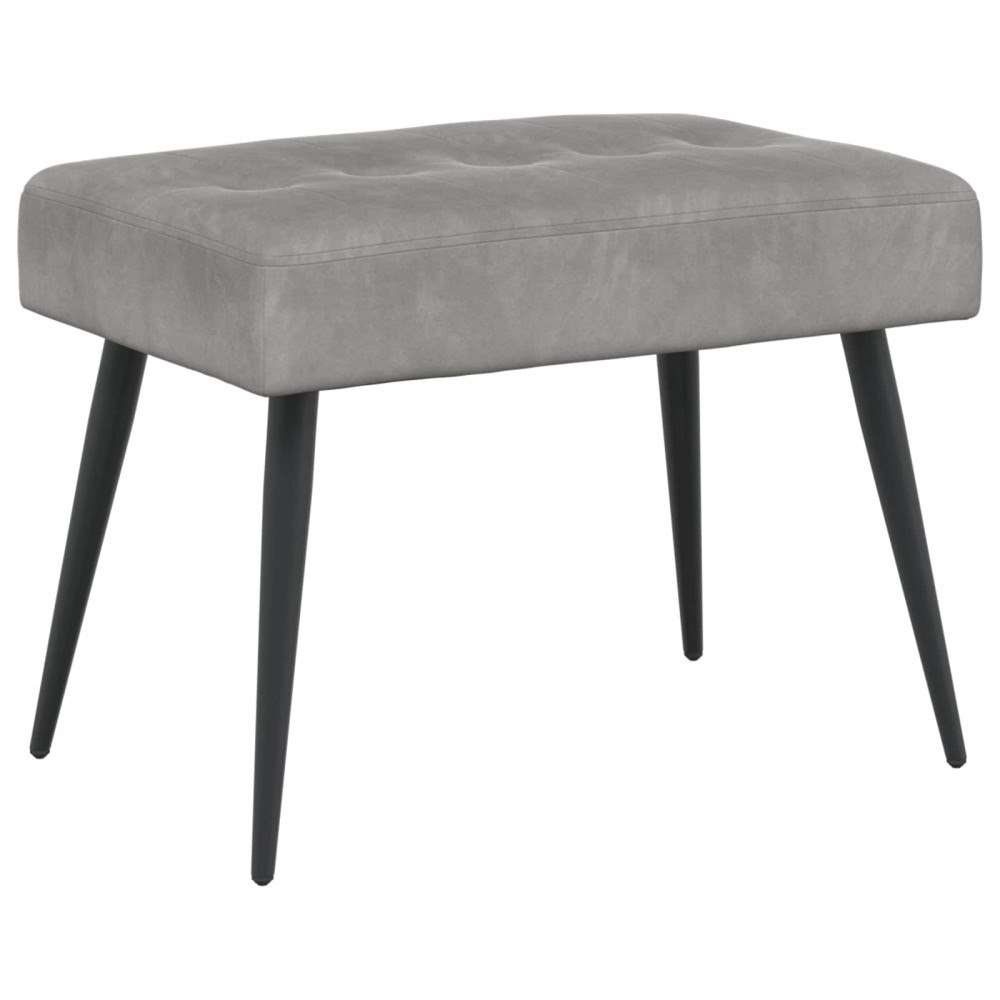 vidaXL Bänk med knappar Ljusgrå 60 x 40 x 45 cm Sammet