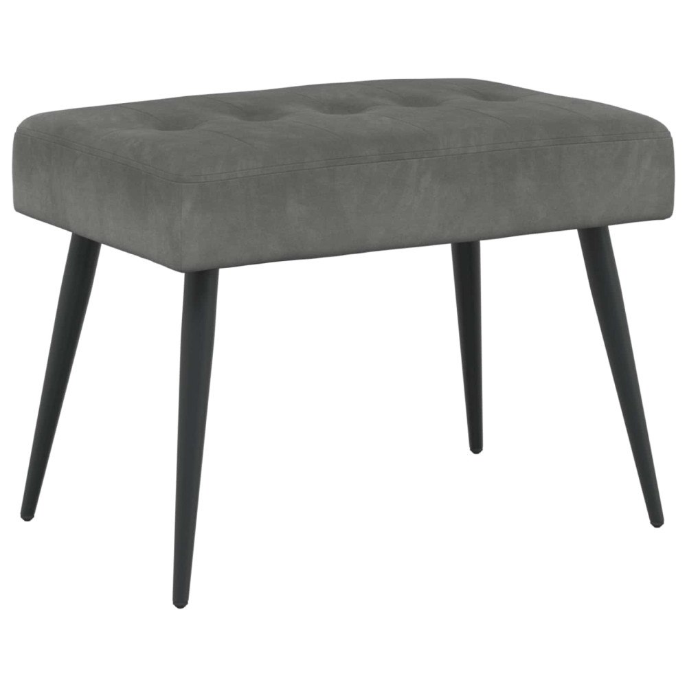 vidaXL Bänk med knappar Mörkgrå 60 x 40 x 45 cm Sammet