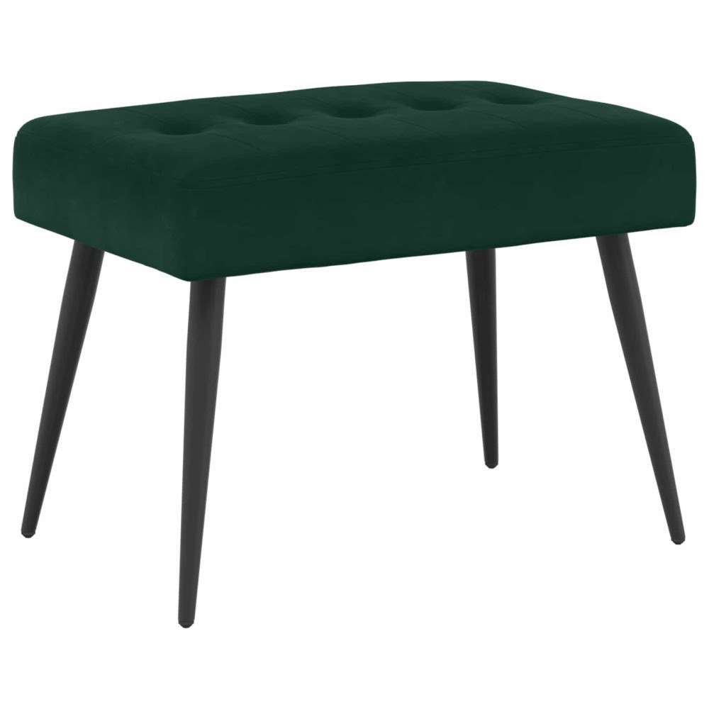 vidaXL Bänk med knappar Mörkgrön 60 x 40 x 45 cm Sammet