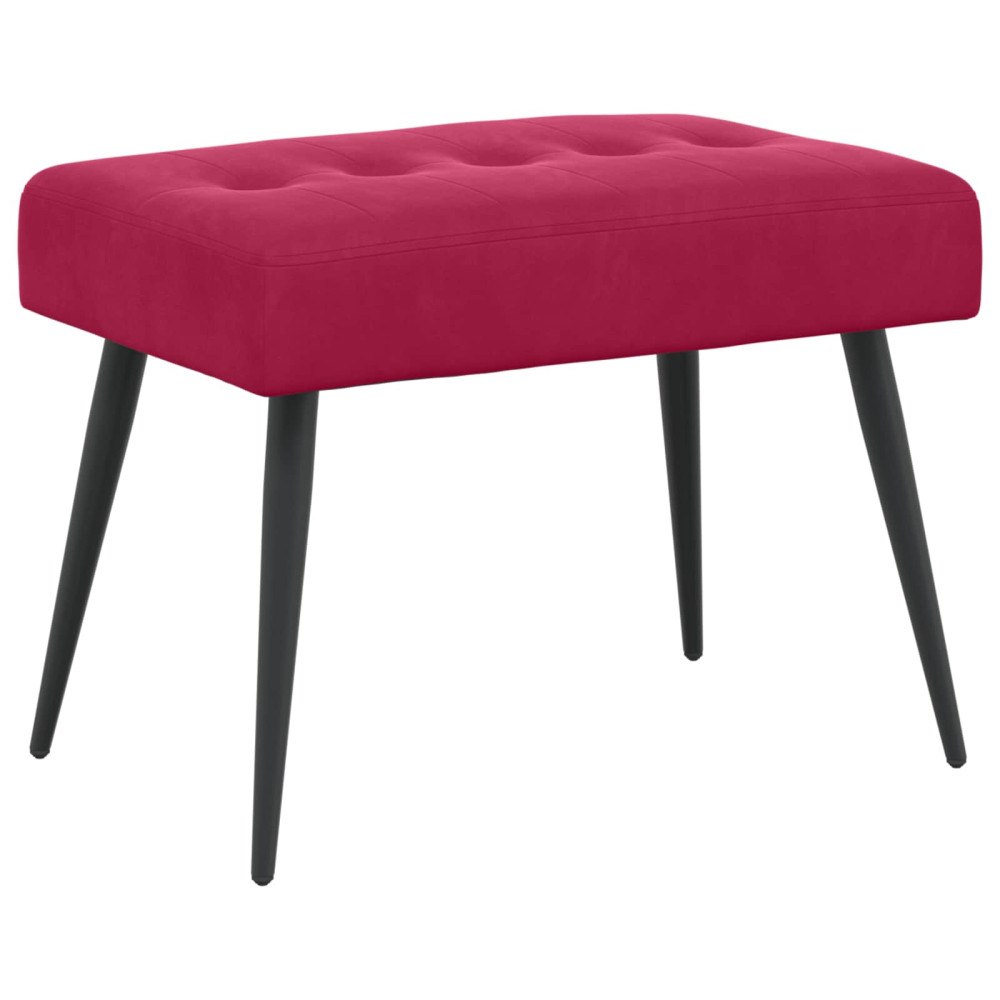 vidaXL Bänk med knappar Vinröd 60 x 40 x 45 cm Sammet