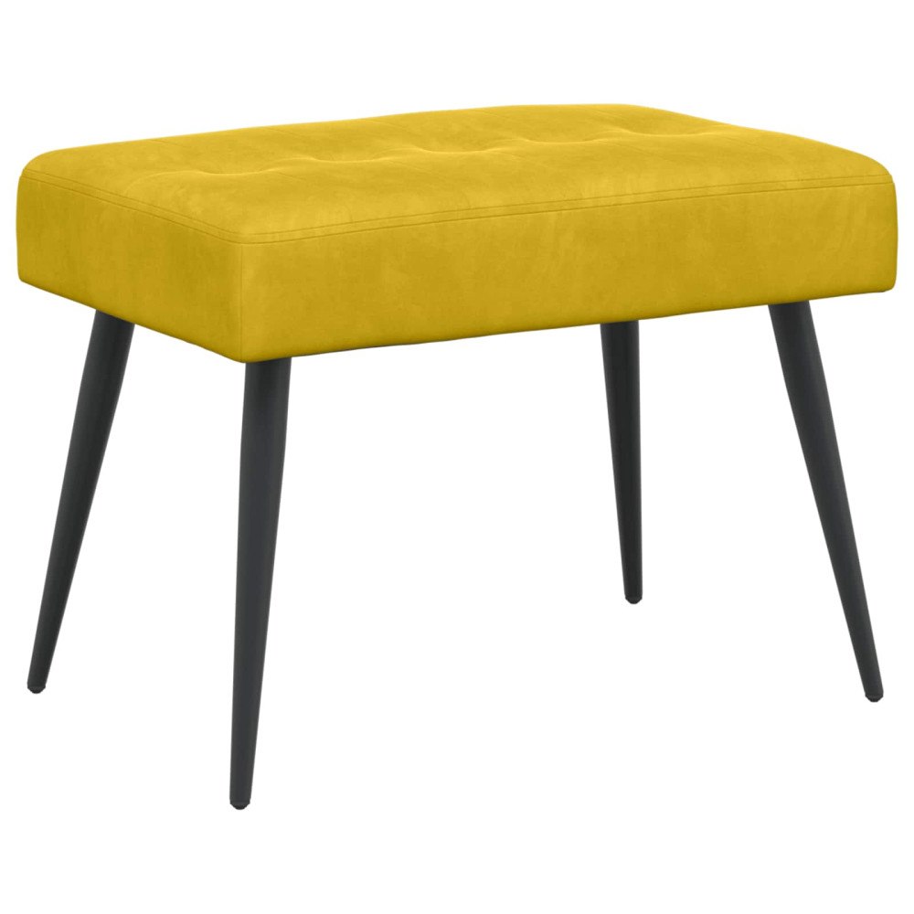 vidaXL Bänk med knappar Gul 60 x 40 x 45 cm Sammet