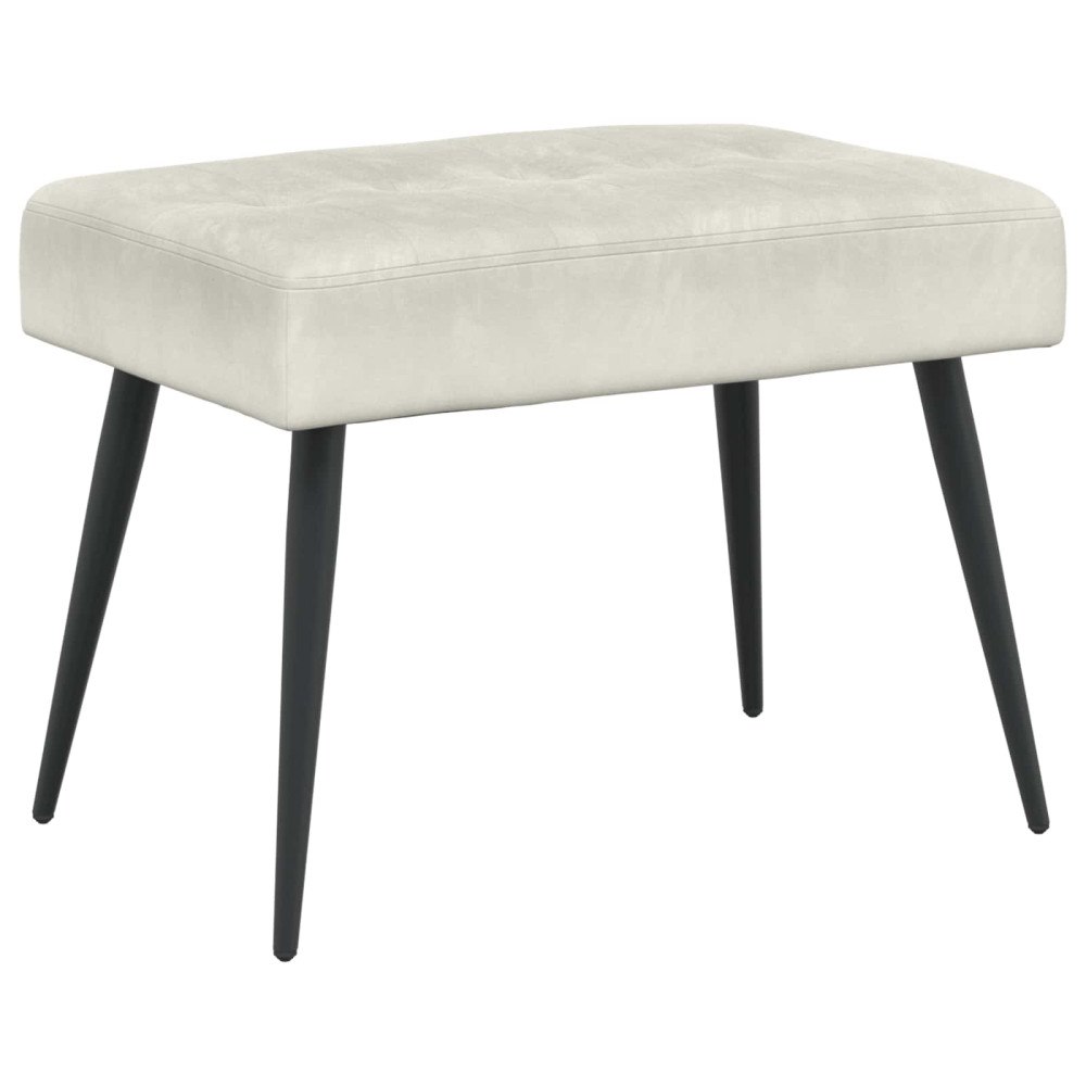 vidaXL Bänk med knappar Gräddvit 60 x 40 x 45 cm Sammet