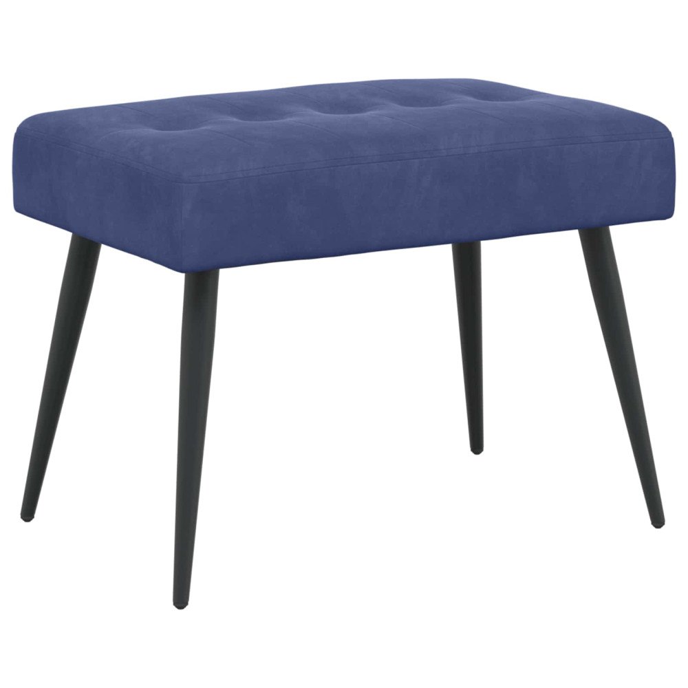 vidaXL Bänk med knappar Polisblå 60 x 40 x 45 cm Sammet