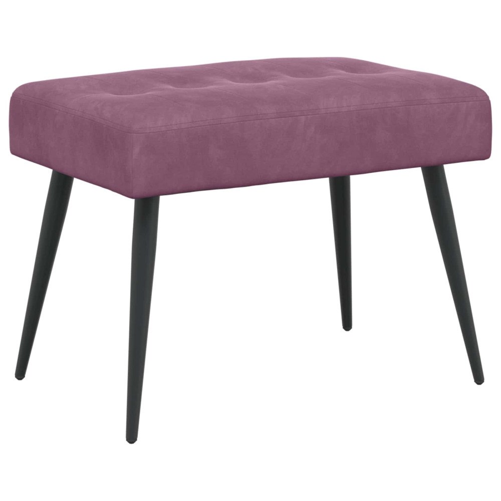 vidaXL Bänk med knappar Lila 60 x 40 x 45 cm Sammet