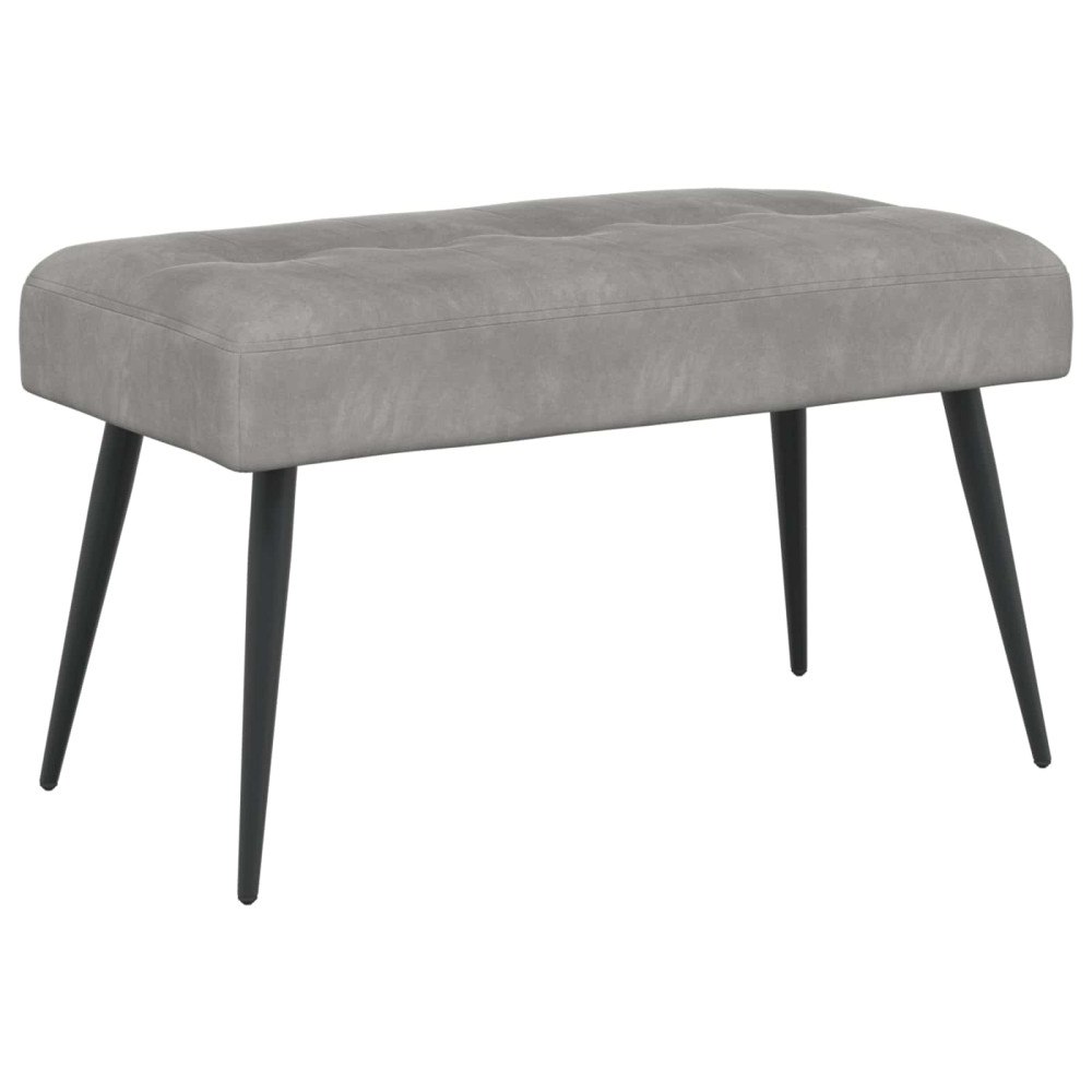 vidaXL Bänk med knappar Ljusgrå 80 x 40 x 46 cm Sammet