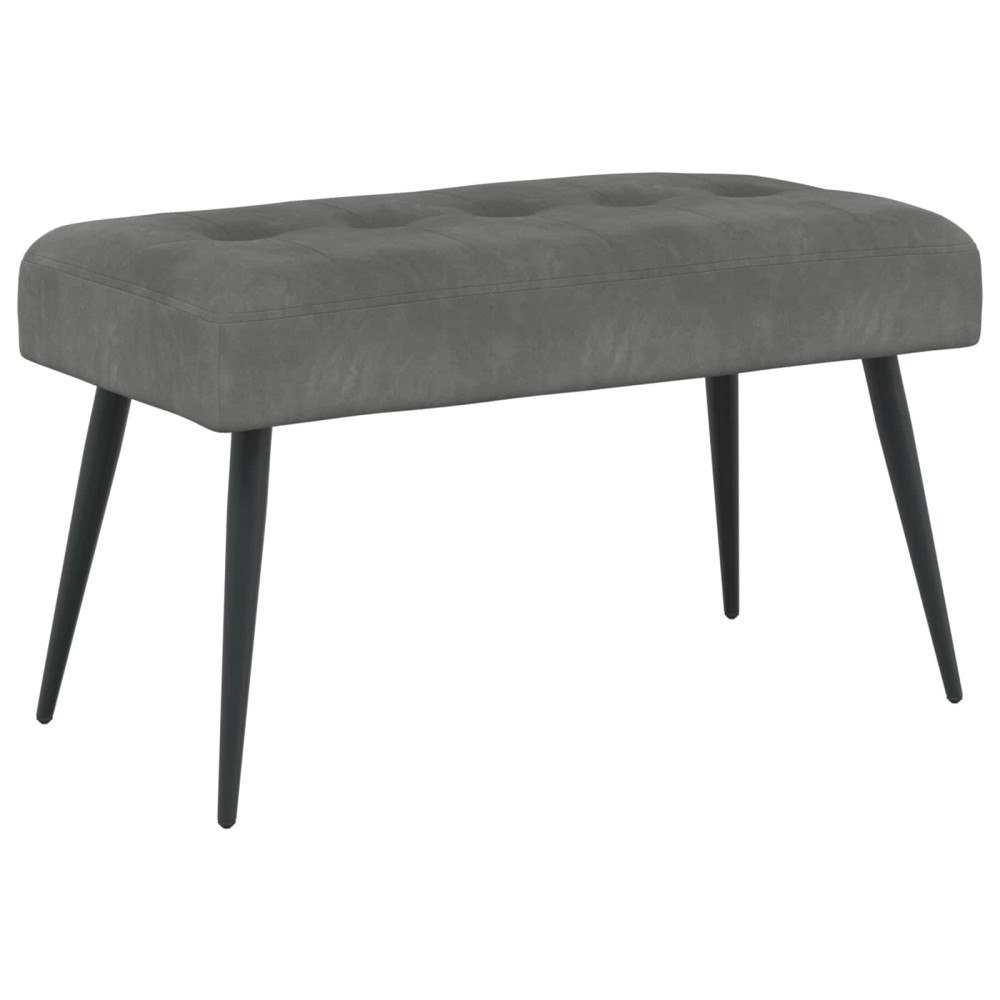 vidaXL Bänk med knappar Mörkgrå 80 x 40 x 46 cm Sammet