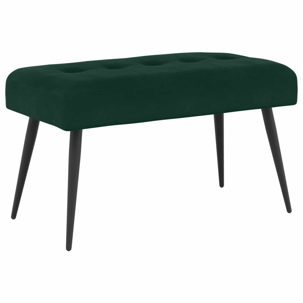 vidaXL Bänk med knappar Mörkgrön 80 x 40 x 46 cm Sammet