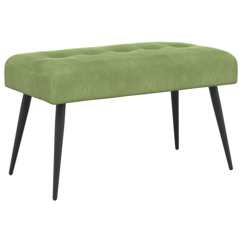 vidaXL Bänk med knappar Ljusgrön 80 x 40 x 46 cm Sammet