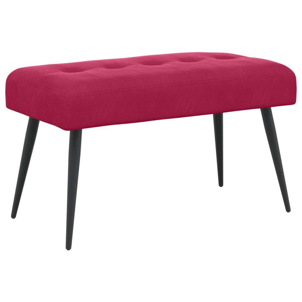 vidaXL Bänk med knappar Vinröd 80 x 40 x 46 cm Sammet