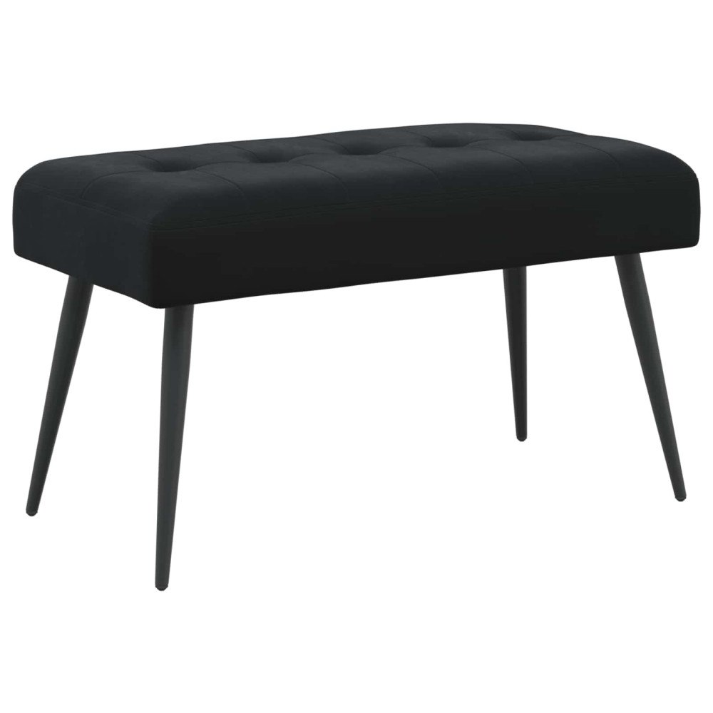 vidaXL Bänk med knappar Svart 80 x 40 x 46 cm Sammet
