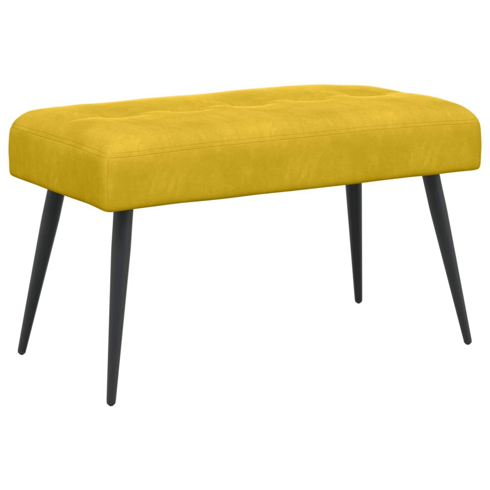 vidaXL Bänk med knappar Gul 80 x 40 x 46 cm Sammet