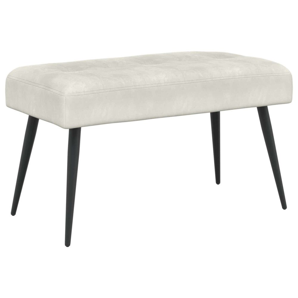 vidaXL Bänk med knappar Gräddvit 80 x 40 x 46 cm Sammet