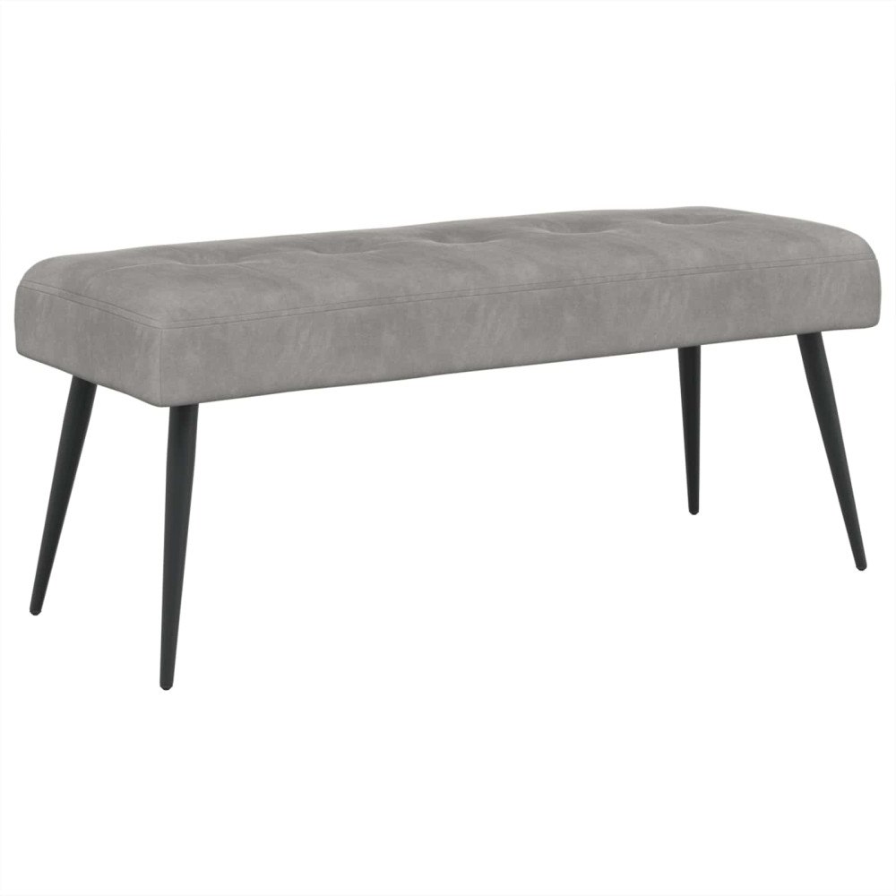 vidaXL Bänk med knappar Ljusgrå 110 x 40 x 46 cm Sammet