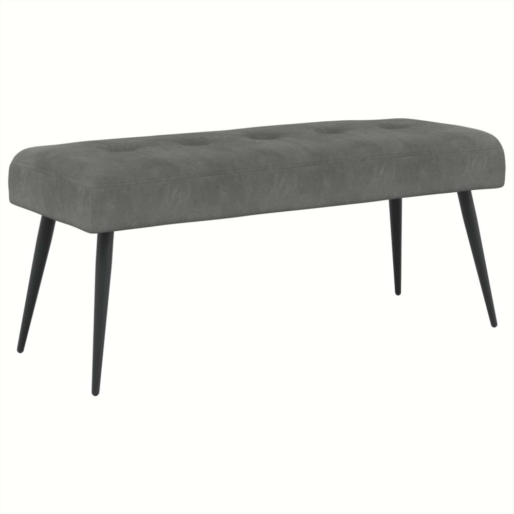 vidaXL Bänk med knappar Mörkgrå 110 x 40 x 46 cm Sammet