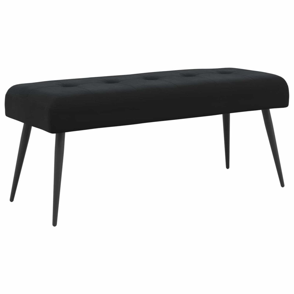 vidaXL Bänk med knappar Svart 110 x 40 x 46 cm Sammet