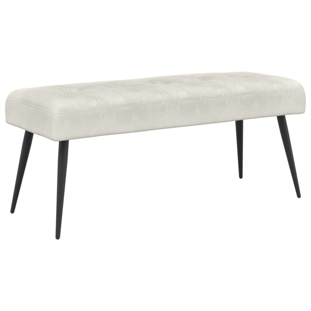 vidaXL Bänk med knappar Gräddvit 110 x 40 x 46 cm Sammet