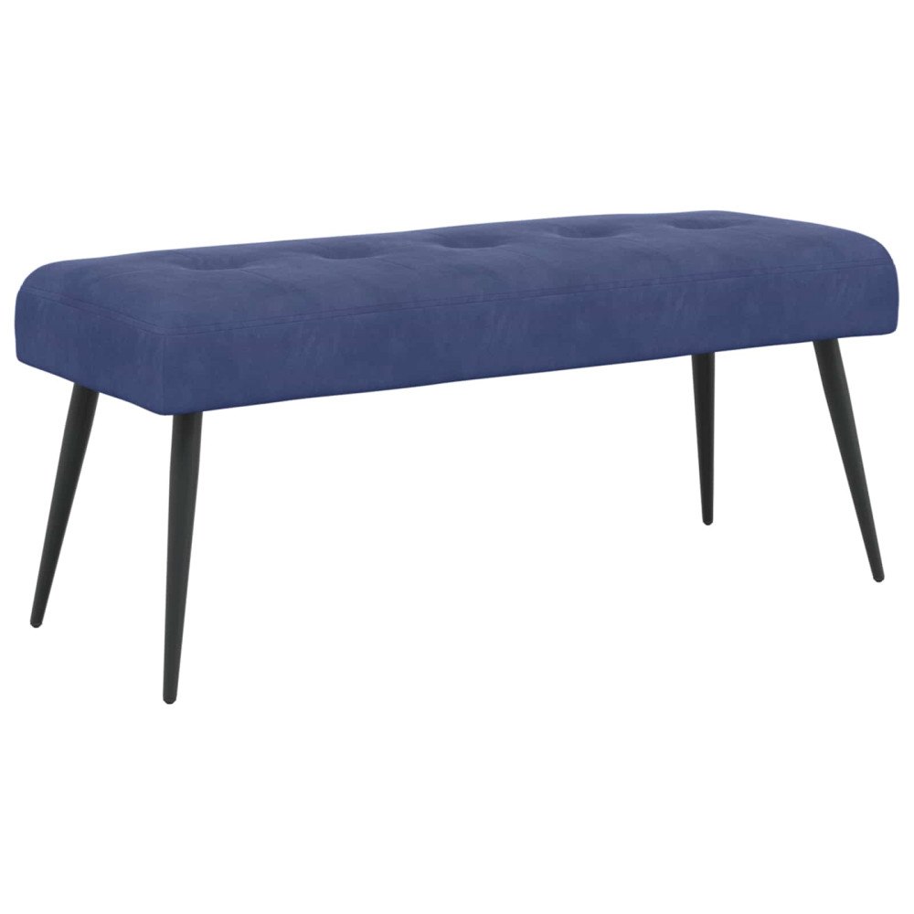 vidaXL Bänk med knappar Polisblå 110 x 40 x 46 cm Sammet