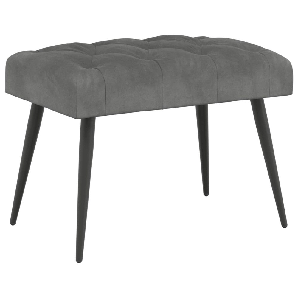 vidaXL Bänk med knappar Mörkgrå 60 x 40 x 45 cm Sammet