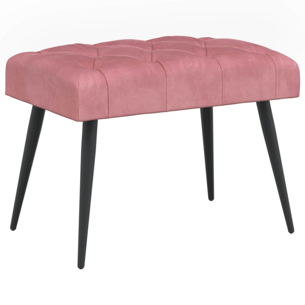 vidaXL Bänk med knappar Rosa 60 x 40 x 45 cm Sammet