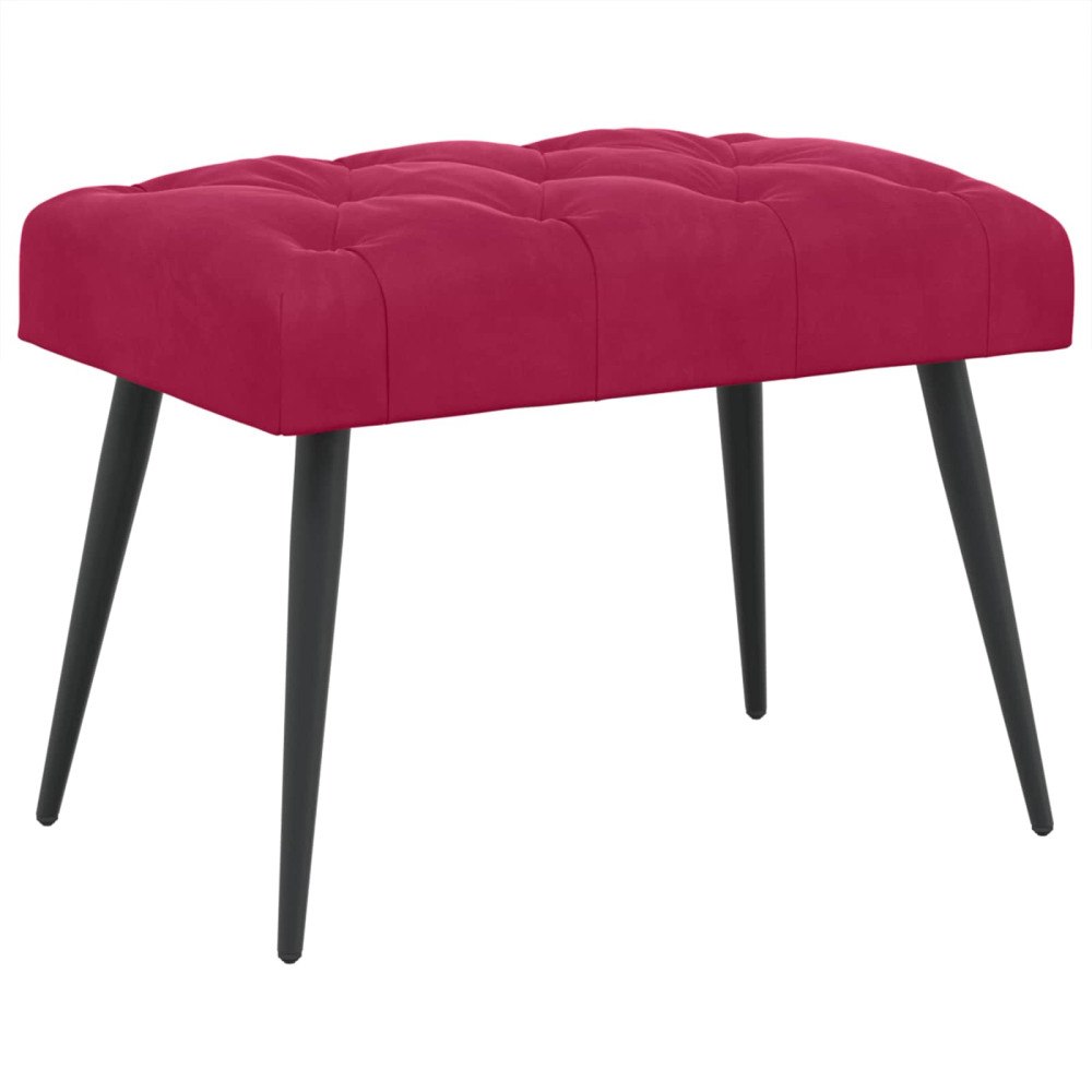 vidaXL Bänk med knappar Vinröd 60 x 40 x 45 cm Sammet