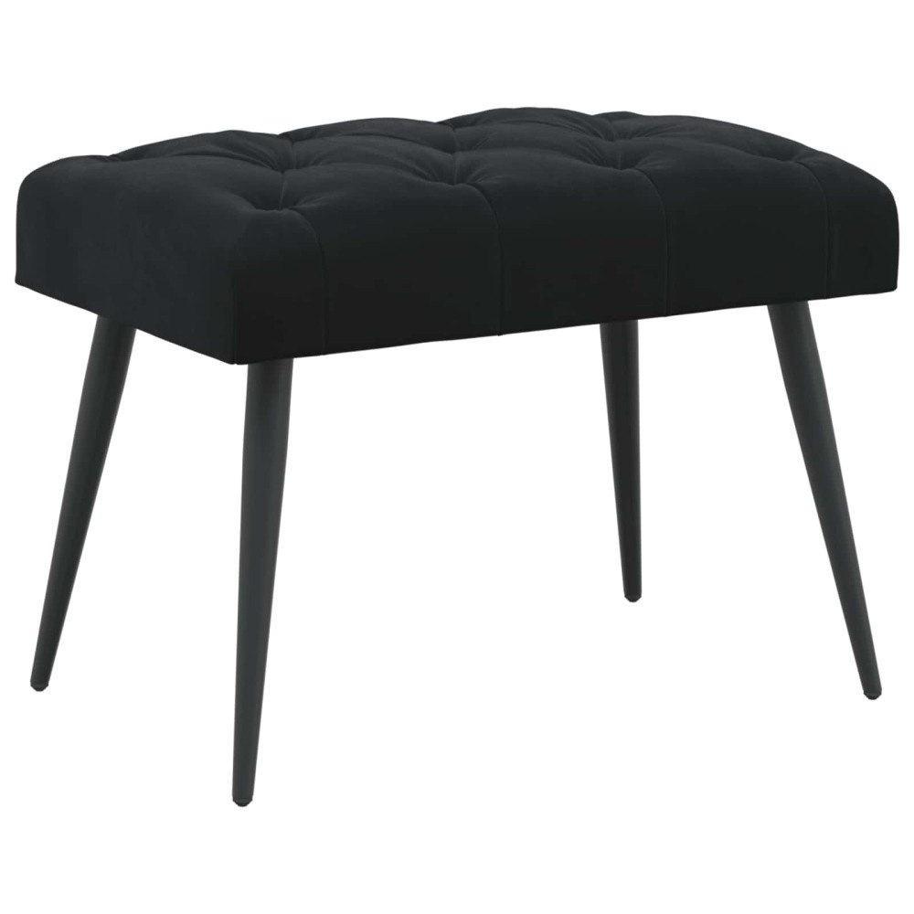 vidaXL Bänk med knappar Svart 60 x 40 x 45 cm Sammet
