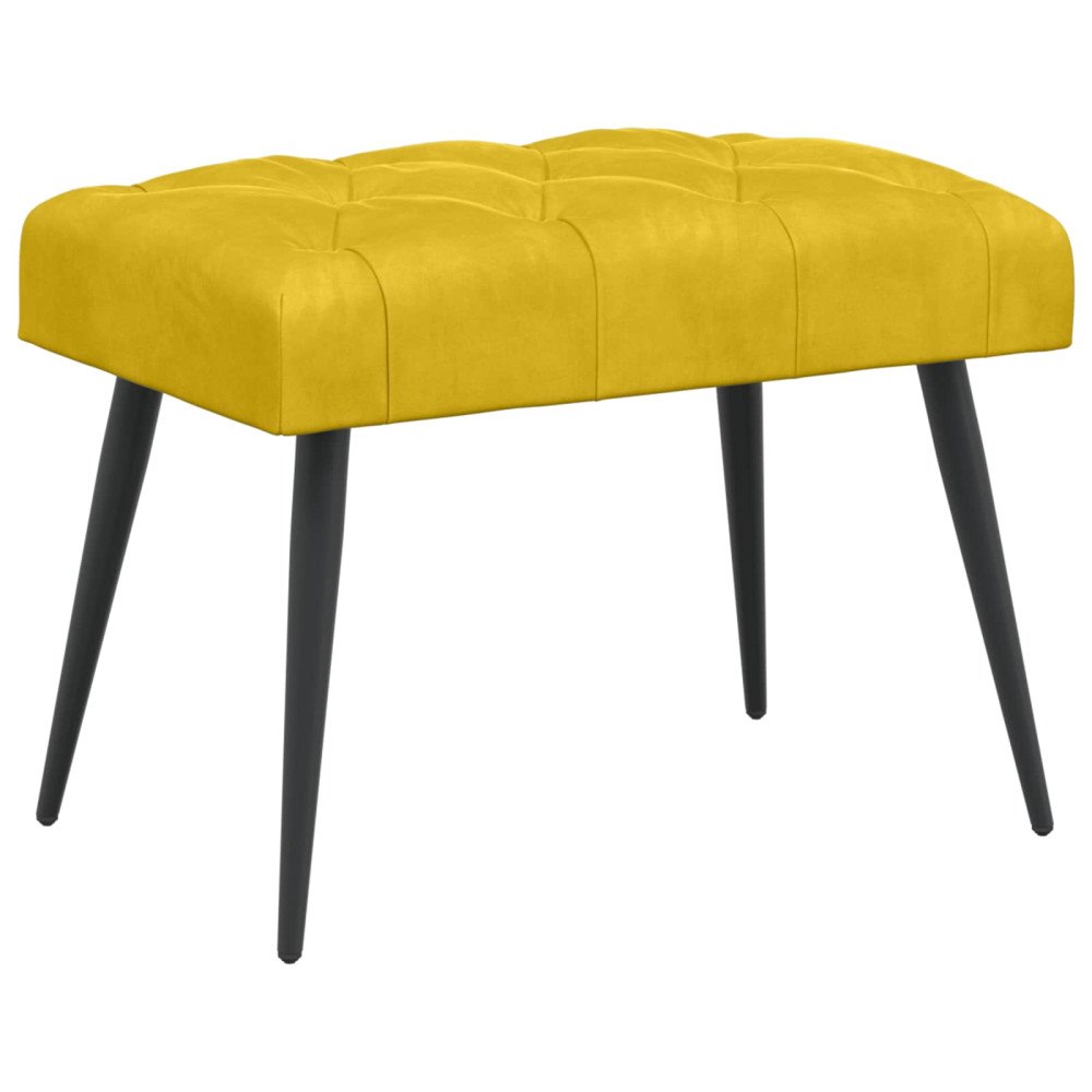 vidaXL Bänk med knappar Gul 60 x 40 x 45 cm Sammet