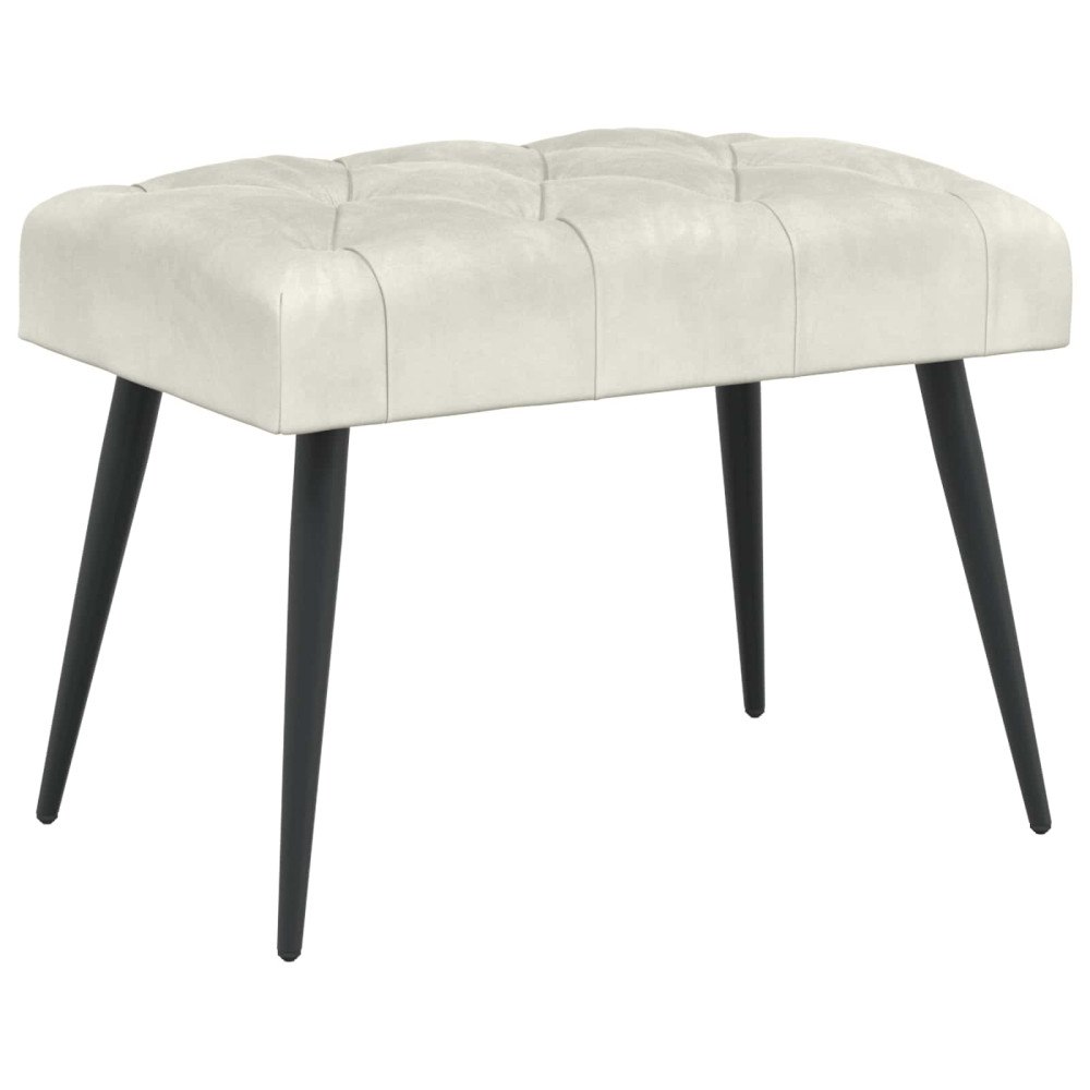 vidaXL Bänk med knappar Gräddvit 60 x 40 x 45 cm Sammet