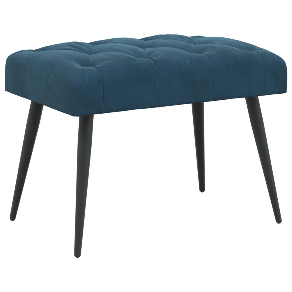vidaXL Bänk med knappar Blå 60 x 40 x 45 cm Sammet