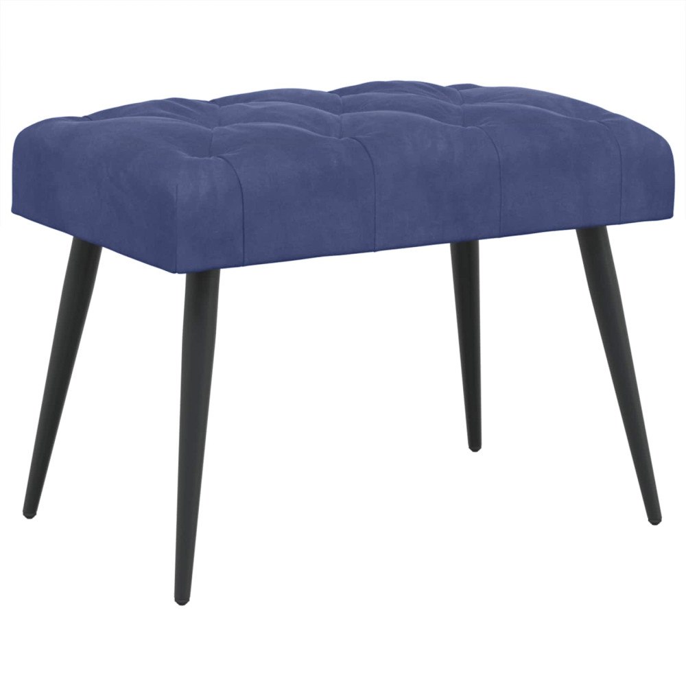 vidaXL Bänk med knappar Polisblå 60 x 40 x 45 cm Sammet