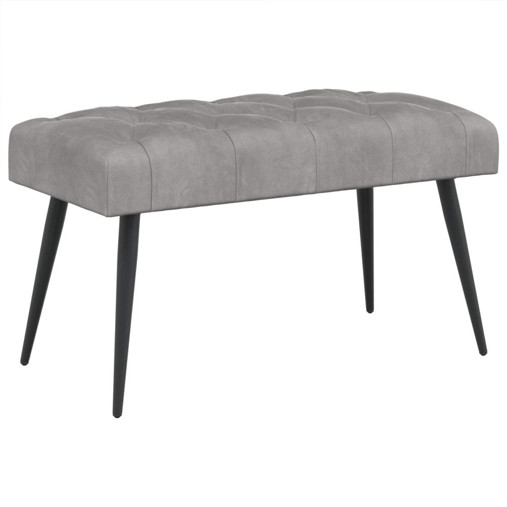 vidaXL Bänk med knappar Ljusgrå 80 x 40 x 46 cm Sammet