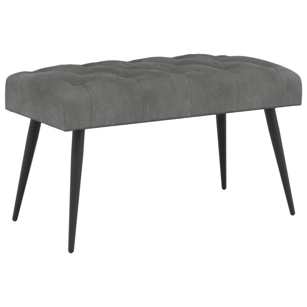 vidaXL Bänk med knappar Mörkgrå 80 x 40 x 46 cm Sammet