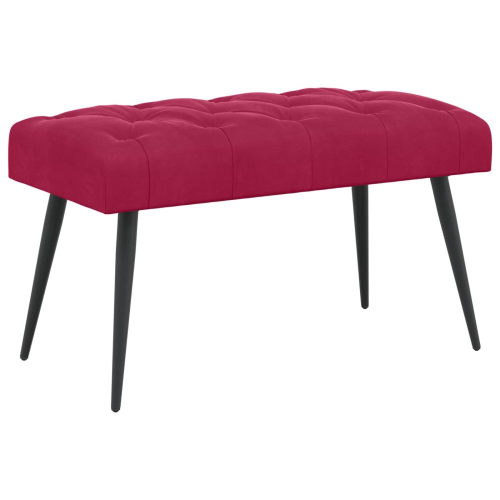 vidaXL Bänk med knappar Vinröd 80 x 40 x 46 cm Sammet