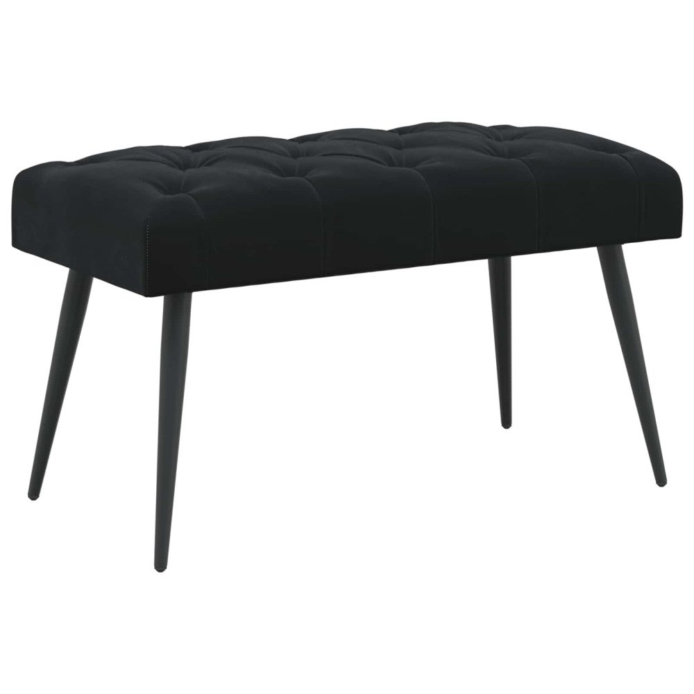 vidaXL Bänk med knappar Svart 80 x 40 x 46 cm Sammet