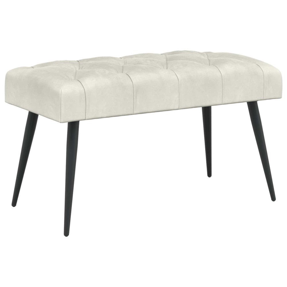 vidaXL Bänk med knappar Gräddvit 80 x 40 x 46 cm Sammet
