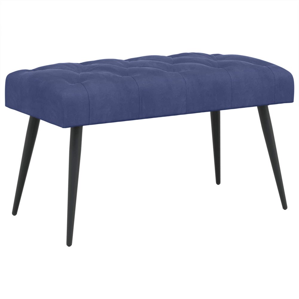 vidaXL Bänk med knappar Polisblå 80 x 40 x 46 cm Sammet