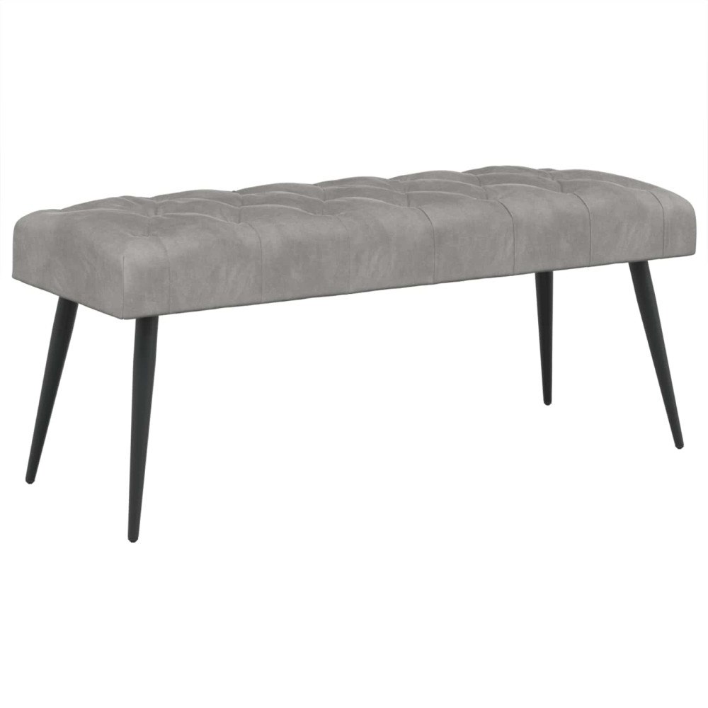 vidaXL Bänk med knappar Ljusgrå 110 x 40 x 46 cm Sammet