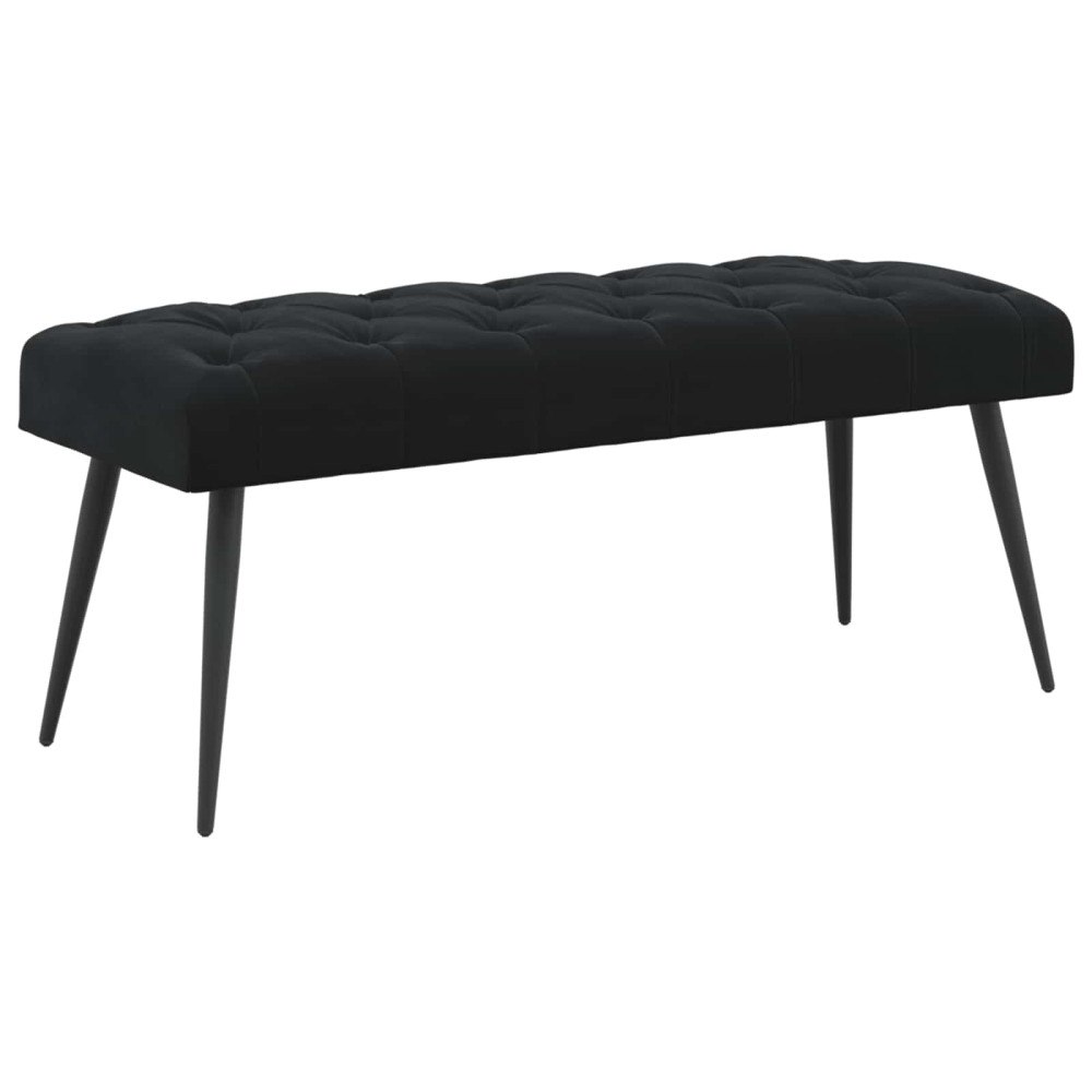 vidaXL Bänk med knappar Svart 110 x 40 x 46 cm Sammet