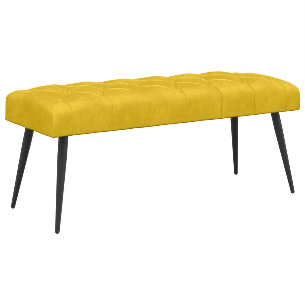 vidaXL Bänk med knappar Gul 110 x 40 x 46 cm Sammet
