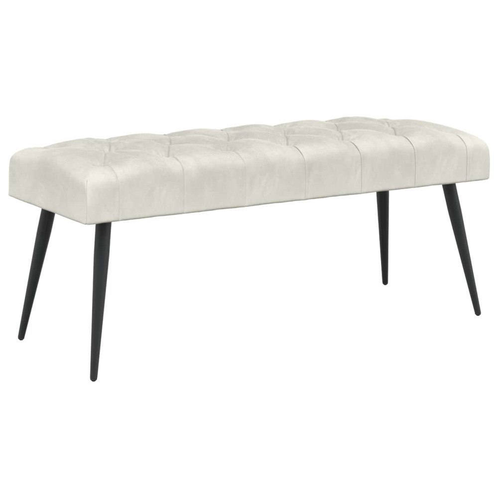 vidaXL Bänk med knappar Gräddvit 110 x 40 x 46 cm Sammet