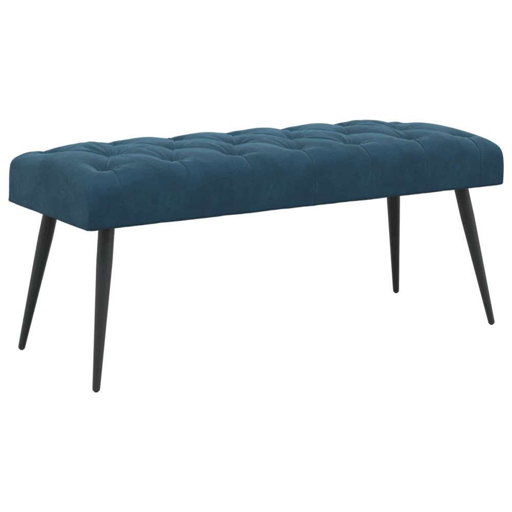 vidaXL Bänk med knappar Blå 110 x 40 x 46 cm Sammet