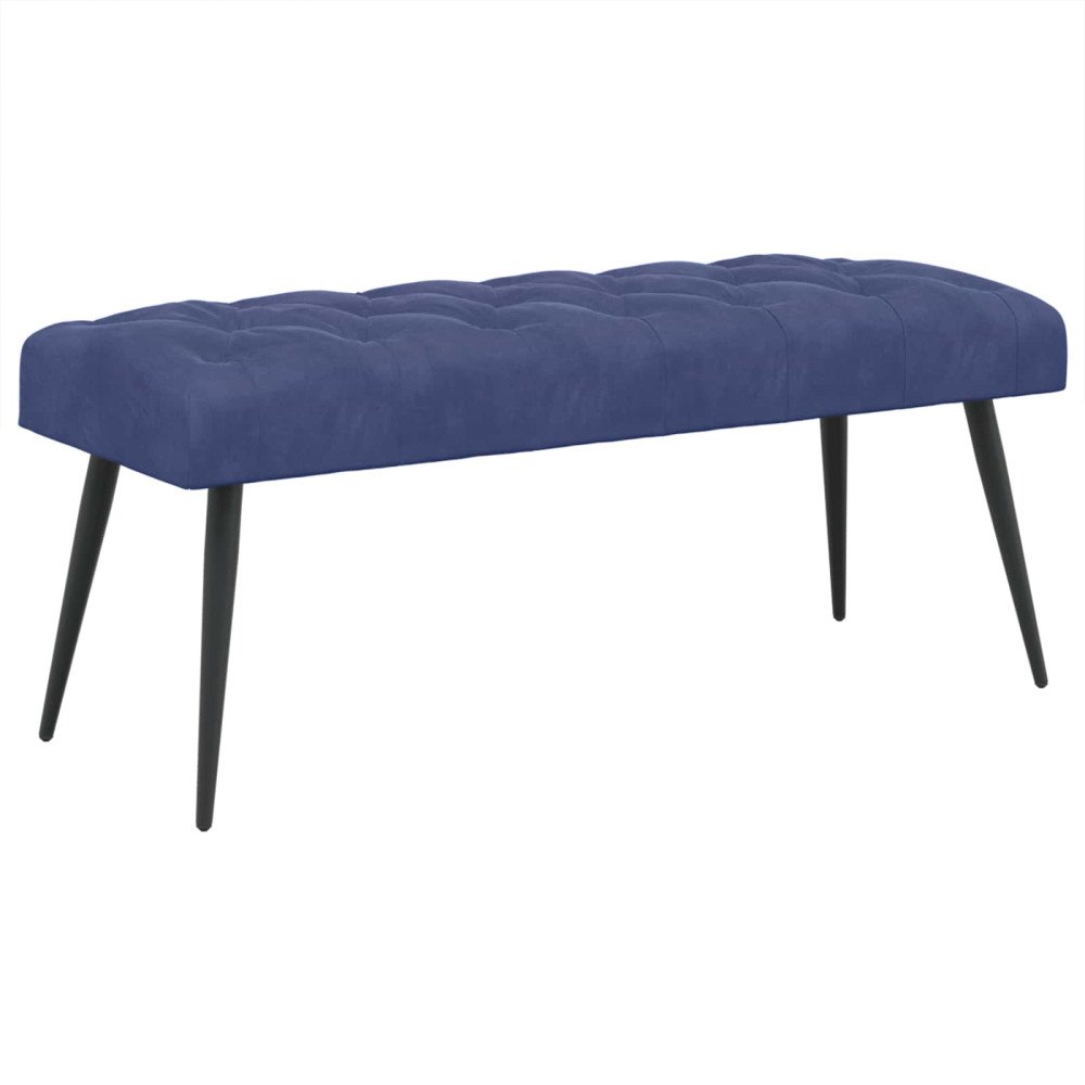 vidaXL Bänk med knappar Polisblå 110 x 40 x 46 cm Sammet